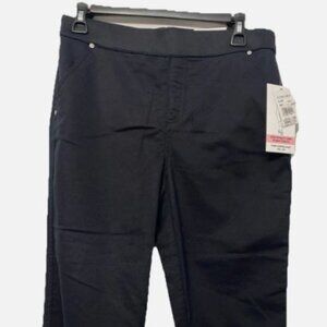NWT Intro Love The Fit Capris Pull On Power Stretch Black Tummy Control Sz 6